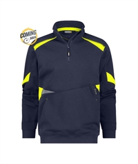 300521 DASSY® ARATU sweatshirt - Midnats blå/Fluo gul